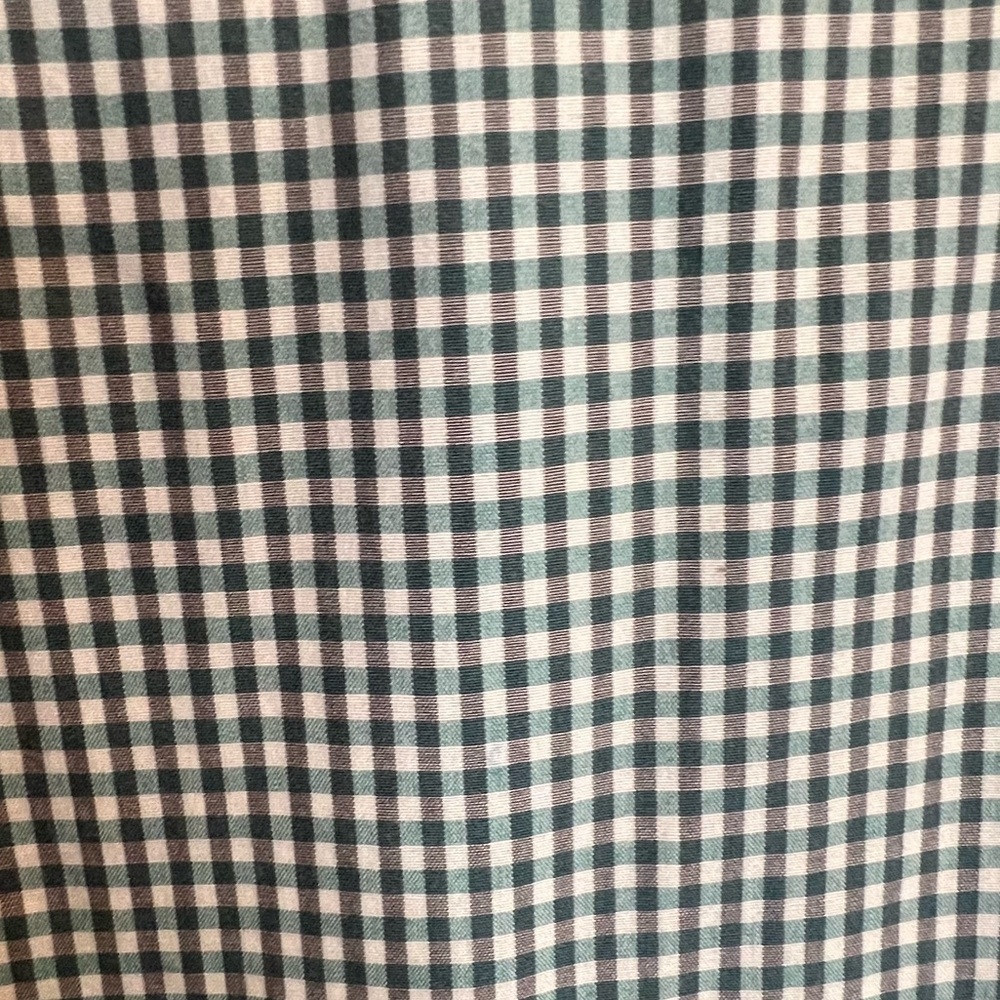 Van Heusen Green Gray White Checkered Casual Button Down Shirt. Regular fit - Picture 3 of 4